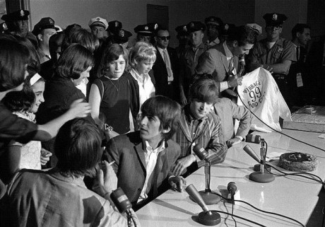 The Beatles at their 1964 press converence in Philadelphia in the basement of Constitution Hall 04