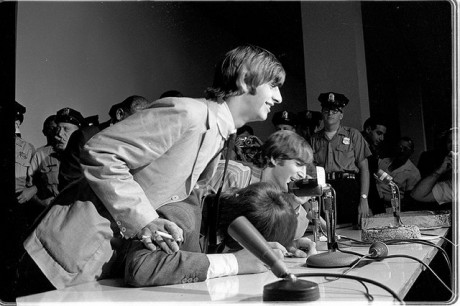 The Beatles at their 1964 press converence in Philadelphia in the basement of Constitution Hall 05