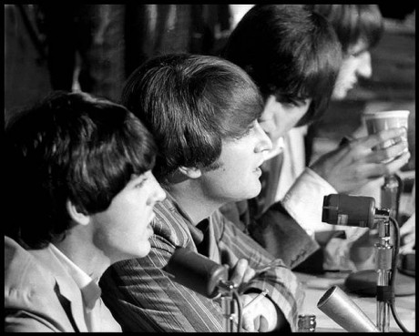 The Beatles at their 1964 press converence in Philadelphia in the basement of Constitution Hall 02