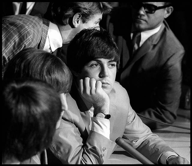 The Beatles at their 1964 press converence in Philadelphia in the basement of Constitution Hall 06